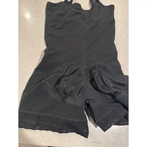 Diane Poitiere Shaper Open Gusset Full Bodysuit Lace Trim Black XL