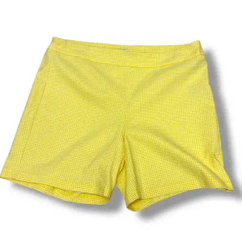 NWT Nanette Lepore Yellow White Gingham Dress Shorts