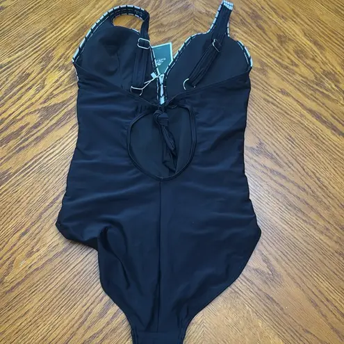 Eomenie One Piece Swimsuits Tummy Control Ruched Push Up Tie Back nwt White