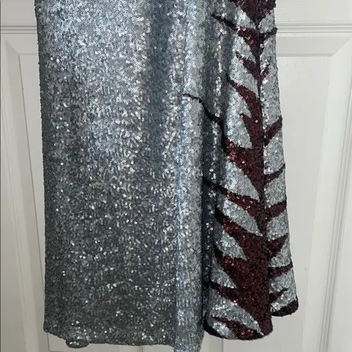 Camille La Vie Camille La Via Sequins Gatsby Art Deco Dress Silver and Maroon Size 4