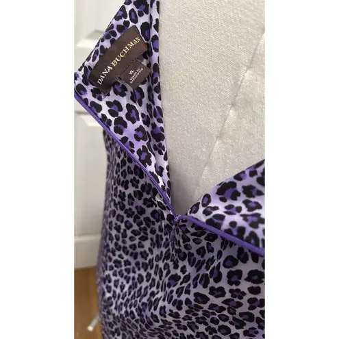 Dana Buchman Dana Bachman Tank Top Purple SZ XL Leopard Retro Y2K Silky coquette embellished