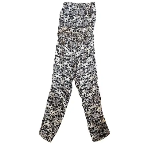 Revolve  Hoss Intropia Size 36 Strapless Jumpsuit 100% Silk Black Beige Open Back thumbnail 2