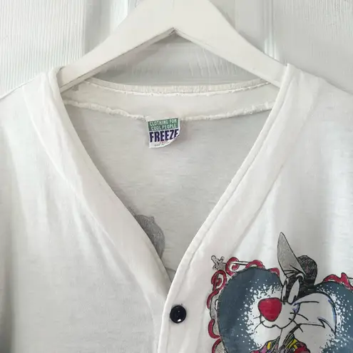 Freeze Vintage 1995 Gangsta Sylvester Baseball Button Down Tee Glitter Cap Large