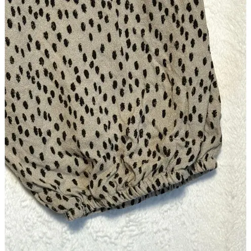 Urban Romantics Womens Long Sleeve Cheetah Print Blouse Size L Smocked Romantic