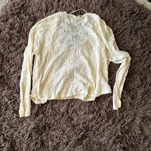 Free People  - Vintage French lace slightly cropped oversized small long sleeve