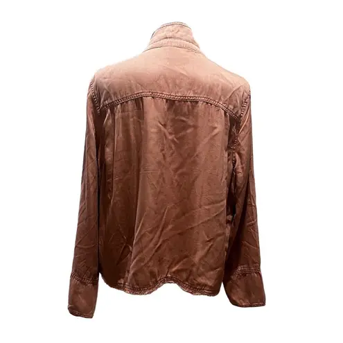 C&C California Women's Pink Chambray Button-Up Top XL Long Sleeve Collared