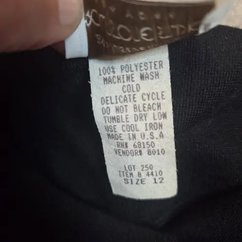 Vintage Button Front Dress Womens Double Breasted Black Classic Shoulder Pads Size 12