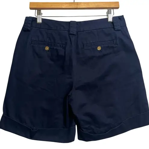 Lauren Ralph Lauren Navy Shorts Women Size 6 Cuffed Gold Buttons Sailor Nautical Blue