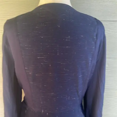 Rebecca Taylor Wool Blend Navy Cross Hatch Dress