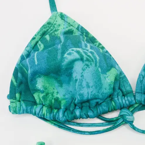 Blink Vintage 90s Teal Green Palm Tree Bikini Swimsuit