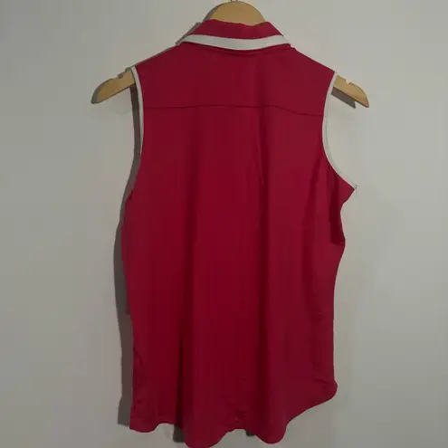 NWT Belyn Key Bk Birdie Sleeveless Polo Golf Tank Melon Pink Size Small