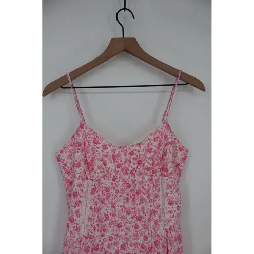Sky to Moon Pink Floral Lace Trim Cami Dress Size L Size L