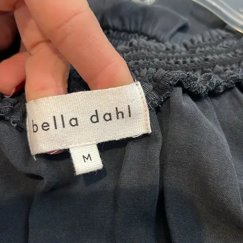 Bella Dahl Soraida smocked frayed black dress size medium.