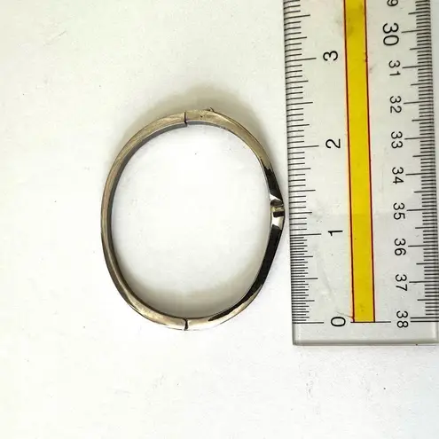 Silver tone rhinestone bangle bracelet