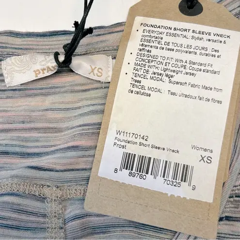 prAna Foundation Short Sleeve V-Neck T-Shirt in Frost Size XS NWT
