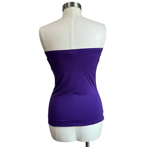 Y2K Vintage DEB Purple Strapless Bejeweled Center Blouse Size Large