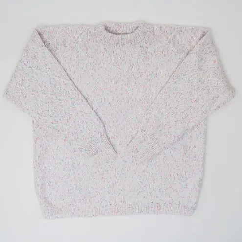 Vintage Homemade Pink & Blue Speckled Knit Sweater