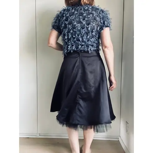 Byer California Black Sateen Tulle Skirts Midi Length Size S/27W Goth Whimsy Formals