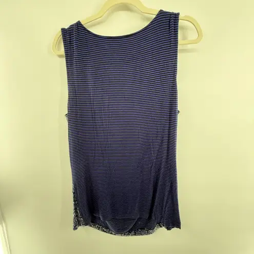 Victor Alfaro Navy Sequin Cowl Neck Tank Women's L Holiday Party NYE Sparkle Blue Size L
