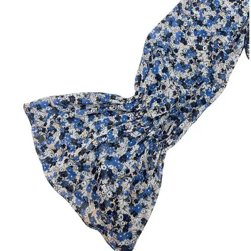 Fame and Partners  The Willet Blue Floral Cropped Top size 12