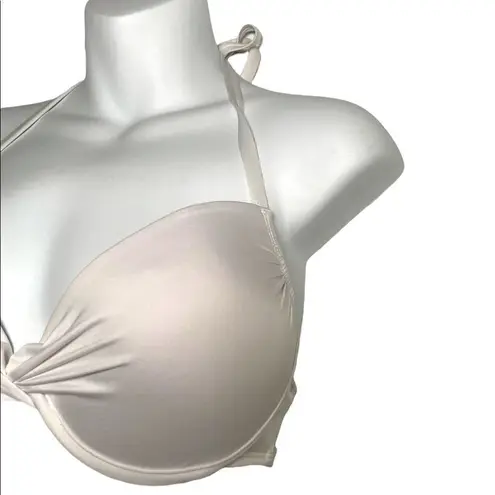 Mossimo White Ruched Bikini Top Size Large