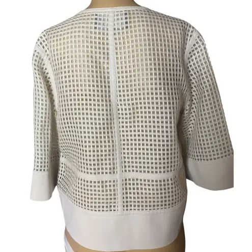 Lafayette 148 New York White
Perforated Leather Jacket P 0/2 White Size 0P
