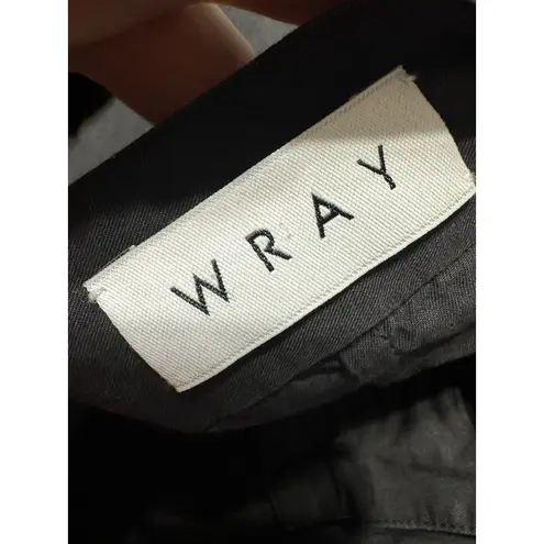 WRAY Black Cotton Pleated Wide Leg Cropped Culotte Trousers Pants Size 10
