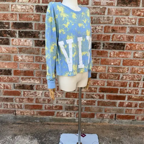 Flirtitude VIBE tie dyed neon green & blue sweatshirt / M / Excellent condition