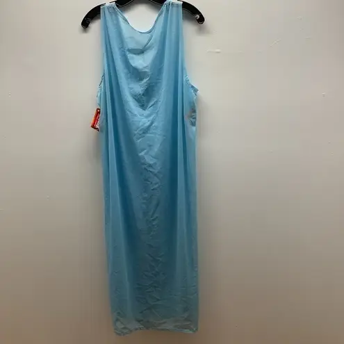 Zuliana Light Blue Mesh Cover Up With Front Button Closure. Made in USA New Size L