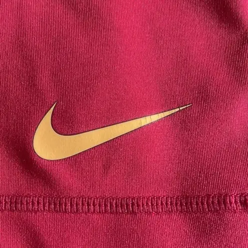 Nike  PRO DRI-FIT Fitted Hot Pink Peach Biker Gym Shorts Size Small EUC #0840-AT