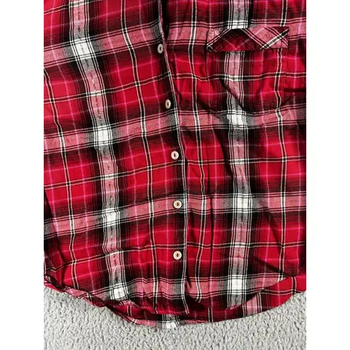 Victoria's Secret Victoria’s Secret‎ Pajama Shirt Women Medium Plaid Long Sleeve Button Up Lounge thumbnail 7