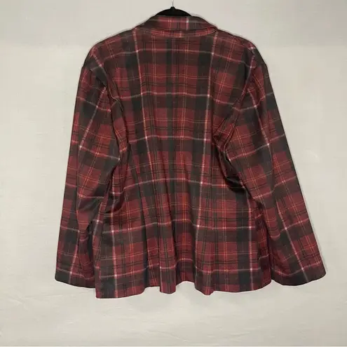 Ashley Stewart Women's Red Plaid Blazer Dark Academia Size 16 Plus Size