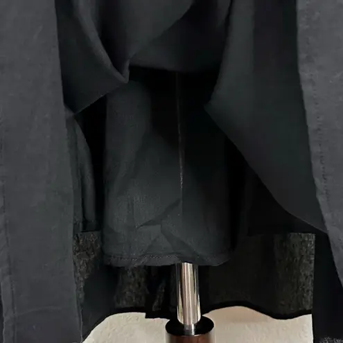 NWT Lumiere Linen Blend Black Ruffled Sleeves Tie