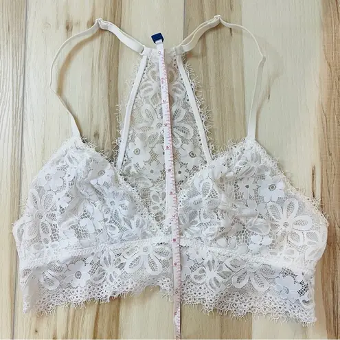 Aerie  Lace Bralette Womens Size Medium Cream/Ivory Racerback