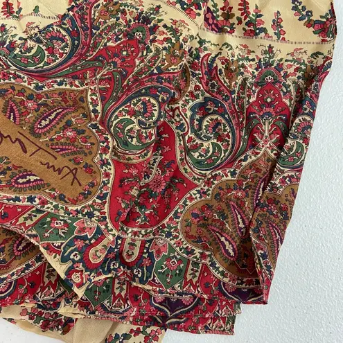 Ann Taylor  women's beige red paisley print lightweight satin scarf accessories