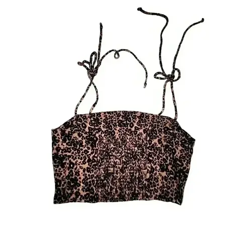 Wilfred Aritzia Womens Leopard Strappy Crop Top