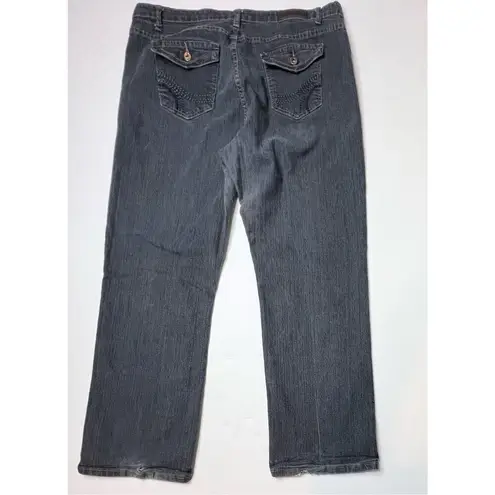 Dkin High Rise Straight Leg Stretch Blue Jeans Sz 20 Hipster Modern