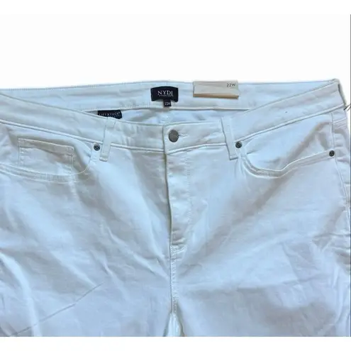 NYDJ NWT Womens Marilyn Straight Optic Lift & Tuck White Crop Jeans - Sz 22W 22