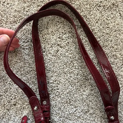 M.C. GENUINE LEATHER RED HANDBAG PURSE SHOULDER FAUX CROC SNAKE - Image 8