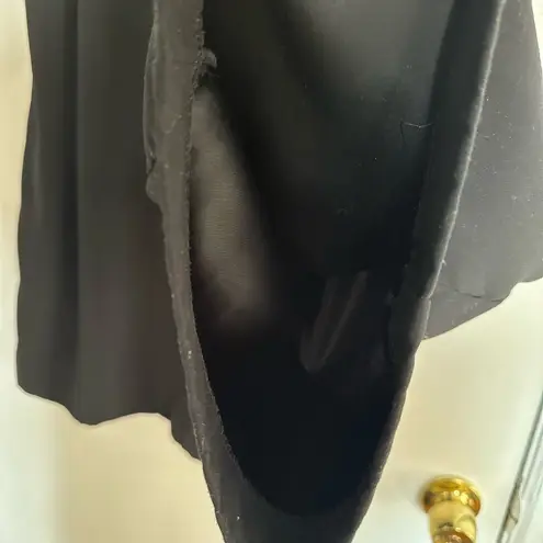 ZARA  Sz: M  Black Wide Leg Cropped Pull On Sailor Pant Large Button Accent