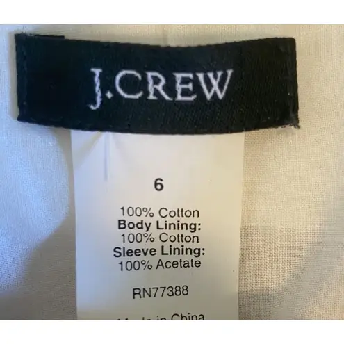 J Crew Schoolboy Eyelet Blazer Women’s Size 6 White Tan Beige Office Preppy