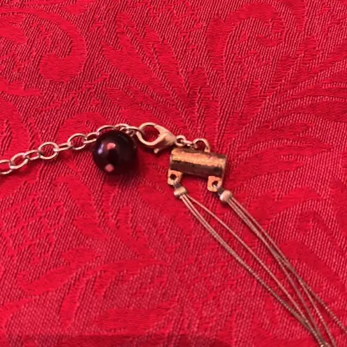 Beautiful stylish multi strand purplish pinkish floating faux pearl necklace EUC