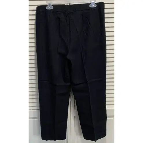 J.Jill  Women Pants Black Linen Stretch Size 12 Petite Cropped Mid Rise