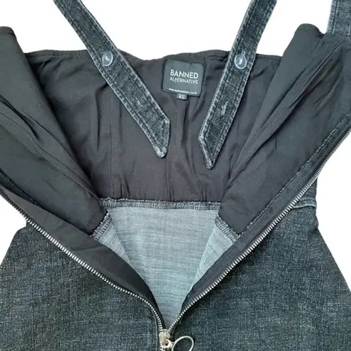 Banned Apparel Acid Wash Black Denim Dress