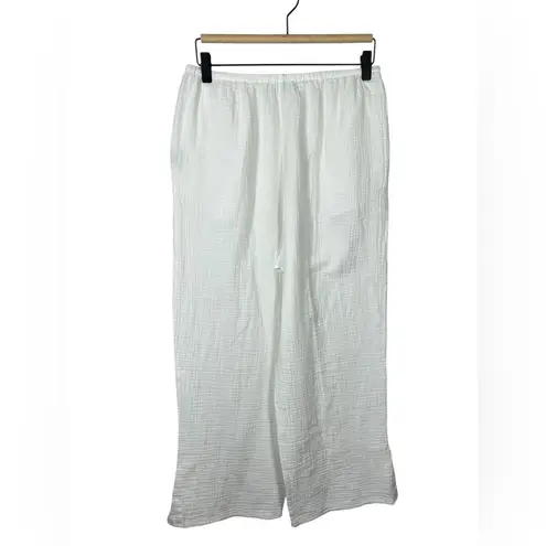 Habitat Women’s White Gauze Seaside Crop Pant Beach Resortwear Minimalist Small
