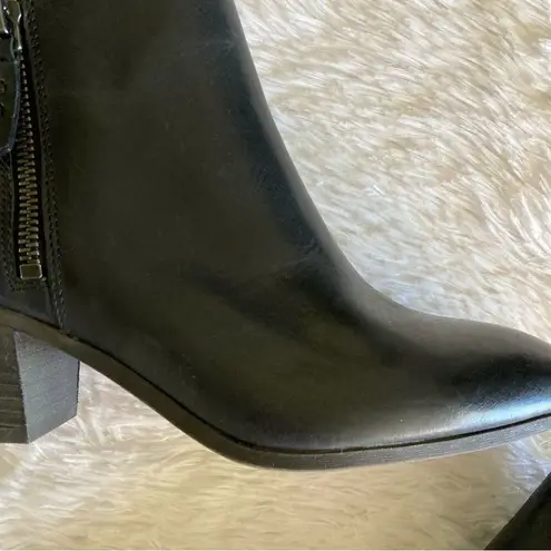 Frye  Judith Double Zip Ankle Booties Black Leather Size 9