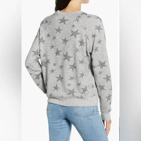 Rails Theo Sweater Melange Gray Stars Sweatshirt Top Medium Star Print Grey