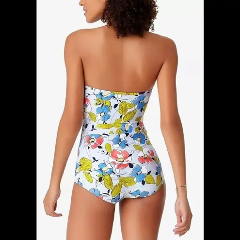 Anne cole Ann Cole blue quilted floral swimsuit. NWT