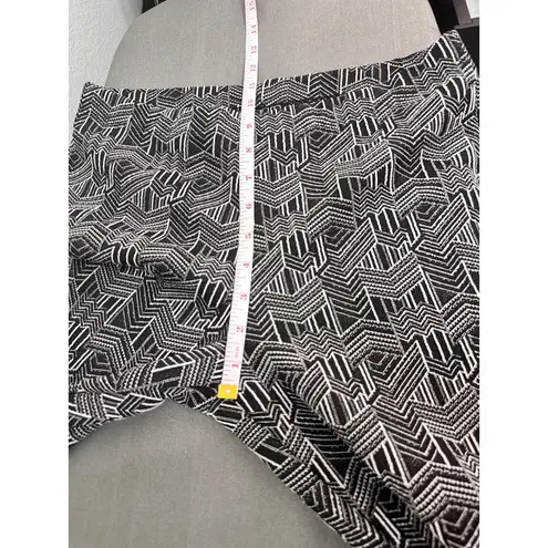 Clara Sun Woo Black White Geometric Pattern Slim Fit Pants Medium powerchic boss