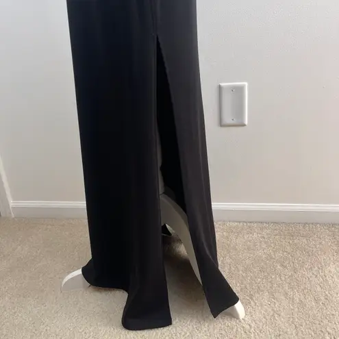 Nicole Bakti Sexy Fitted Evening Gown Dress Mesh Rhinestones